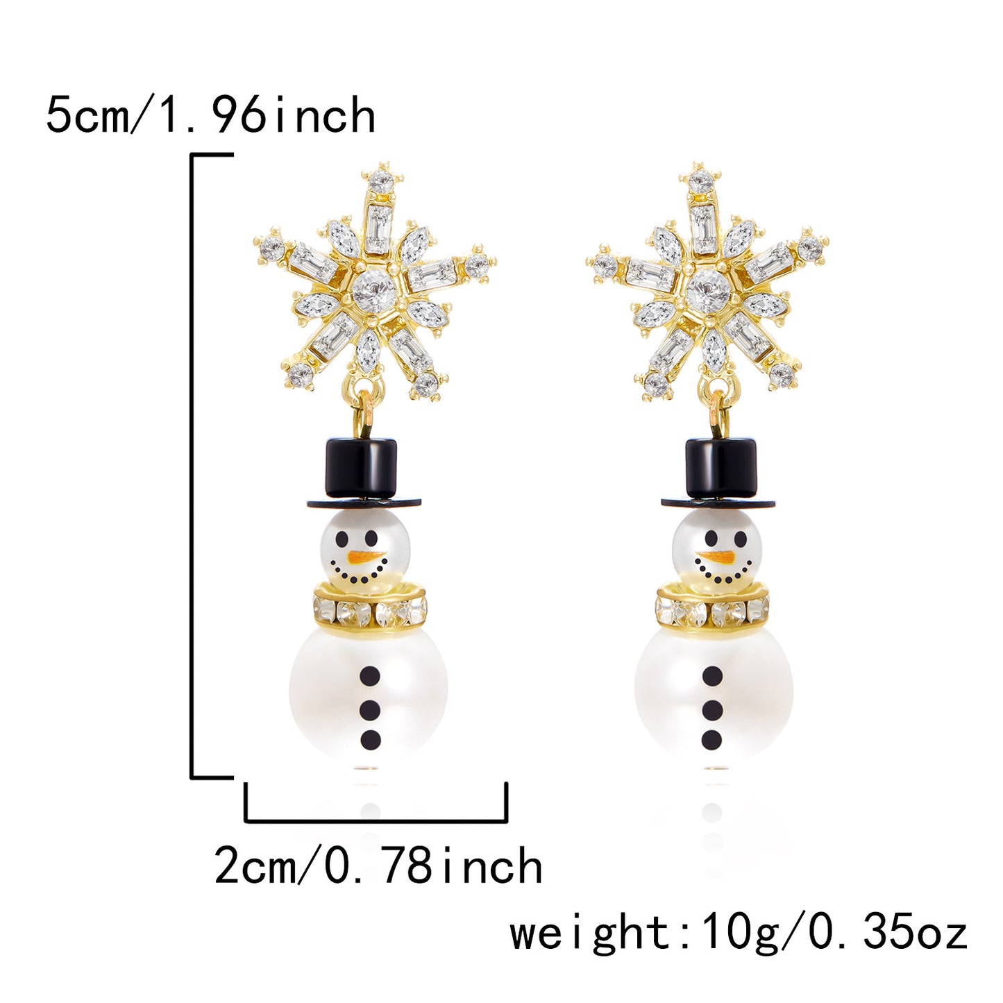 Christmas snowman earrings