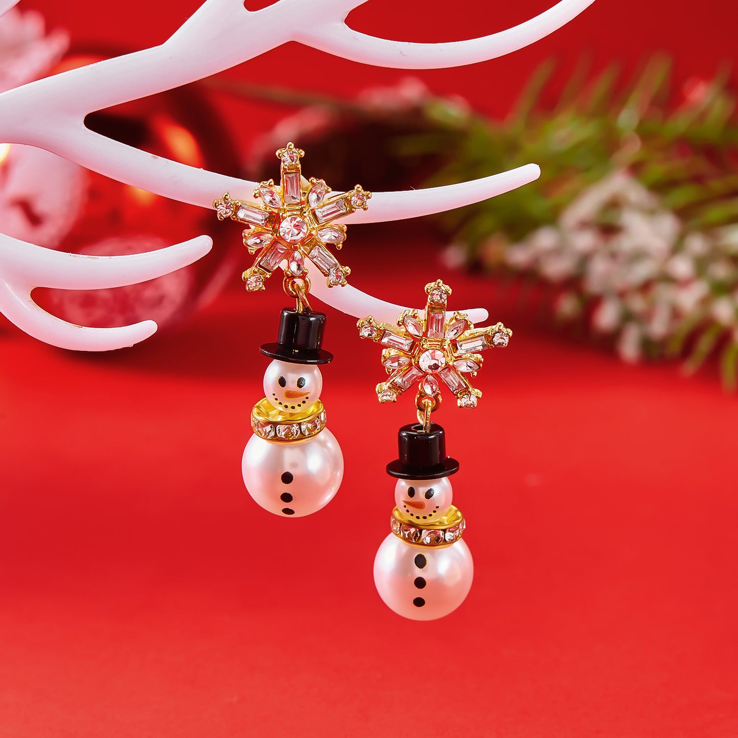 Christmas snowman earrings